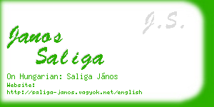 janos saliga business card